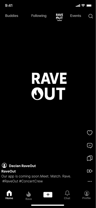 RaveOut App Interface